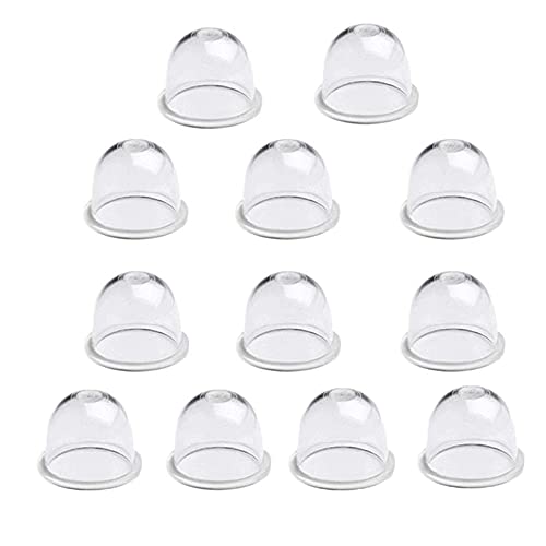 12 pcs Capsule d'allumage Pompe à carburant Carburateur Piston Primer Bulb Carburateur Huile de Carburateur pour Tondeuse Souffleur Brûleur Débroussailleuse Tronçonneuse Cutter Haie Transparent