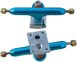 Miniatura 9 de LEEFAI 2 juegos de camiones de diapasón profesionales de 1.339 in de ancho G2 de plata y oro, placa base cuadrada chapada en oro y azul, suspensión