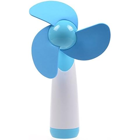 FAS1 Portable Fan Handheld Mini Fan AA Battery Powered Super Mute Cooling Fan for Home, Office and Travel - Battery Not Included - Blue Cover