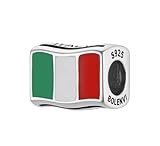Flags Travel Country 925 Sterling Silver Charm Bead For Pandora & Similar Charm Bracelets or Necklaces (Italy)