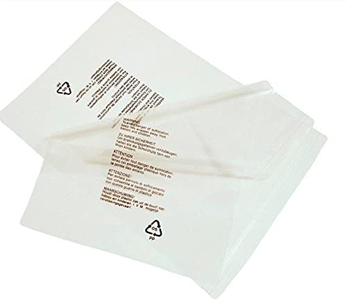 Lot de 100 sacs de vêtements en plastique transparent avec avertissement de sécurité rétractables pour vêtements et chemises en polypropylène, emballage postal, sacs postaux 30.5 x 40.6 cm