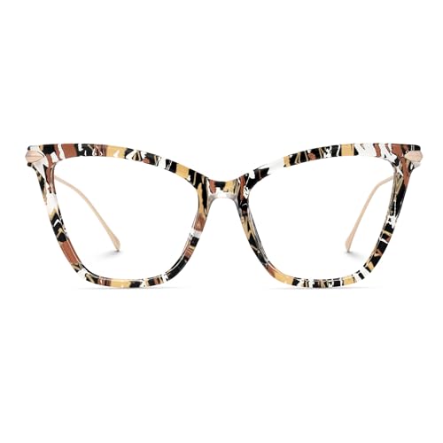 Zeelool Oversized Blue Light Blocking Glasses for Women, Butterfly Glasses Frame Eyeglasses with Clear Lenses ZJGT000206-12B