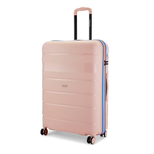 Image of Nasher Miles Jupiter Hard-Sided Polypropylene Check-in Luggage 28 inch | 75cm | 8 Wheels Large Trolley Bag for Travel | Suitcase (Peach)