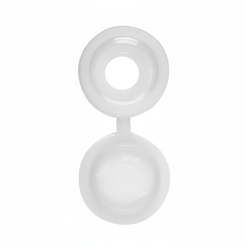 White Plastic Hinged Screw Covers with Cap for Wood Screws Cover Caps (4 Caps)
