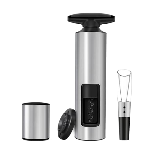 ELMWAY Self-Pulling Wine Opener Set, Twist Wine Corkscrew with Foil