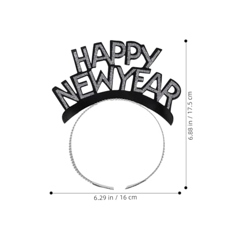 Amosfun HAPPY NEW YEAR Headband Tiara New Years Party Favors Gold Silver Black 12 Pieces - Image 4