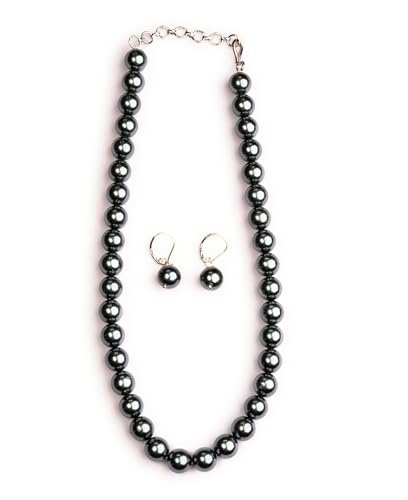 Sasitrends Exquisite 10mm Shell Pearl Mala Necklace Set: Elegance...