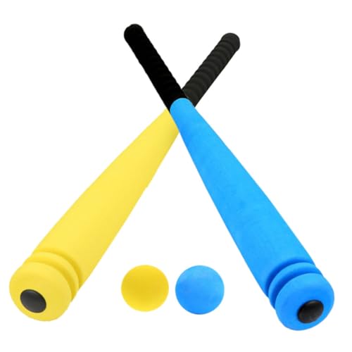 FELTECHELECTR 2 Juegos Bate de Béisbol para Espuma Suave con Asa Ranurada Seguro y Resistente para Entrenamiento Interior y Exterior para Preescolares y Principiantes