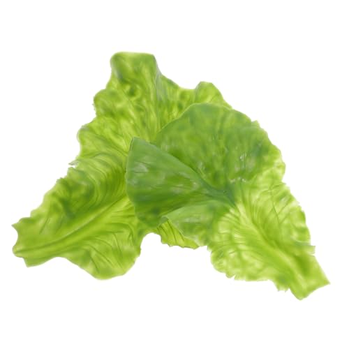 BESTOYARD 2個リアルな人工レタスの葉 製 人工野菜模型 キッチン レストラン ホームデコレーション用 耐久性のあるフェイクリーフ