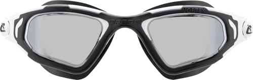 Cressi Vortex Goggles Black/White Mirrored Lens   Innovadoras Gafas de Natación con Avanzadas Prestaciones, Comodidad y Versatilidad, Negro/Blanco_Lentes Espejo, Talla Única, Unisex
