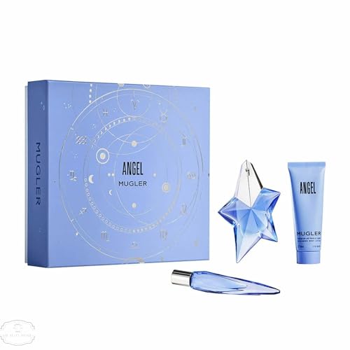 Mugler Angel Eau de Parfum 50ml Gift Set 2023 (Contains 50ml EDP, 50ml Body Lotion and 10ml Travel Spray)