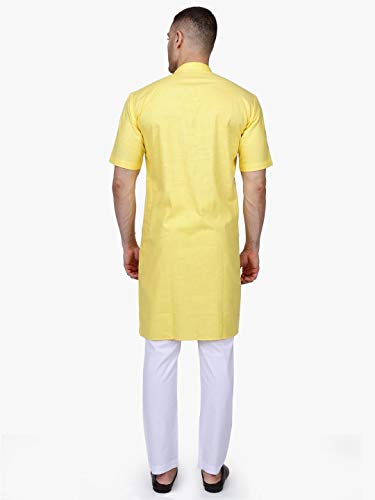 Image of Rajubhai Hargovindas Men's Premium Cotton Half Sleeve Solid Kurta