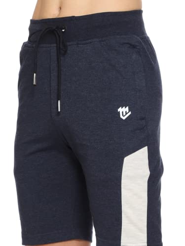 Image of MARK LOUIIS Men's Cotton Blend Shorts with 2 Zipper Pockets + 1 Back Pocket | Lightweight Breathable Casual Shorts | Elastic Waist Comfortable Fit | Multi-Color | M to 7XL