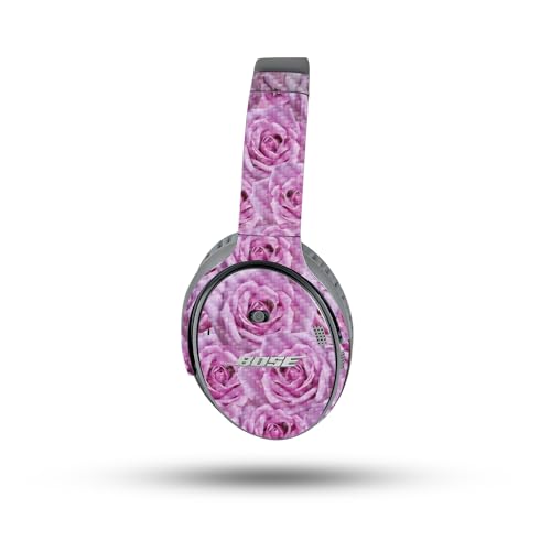 Image of MightySkins Carbon Fiber Skin Compatible with Bose QuietComfort 35 II Headphones - Box of Roses | Protective, Durable Textured Carbon Fiber Finish | Easy to Apply