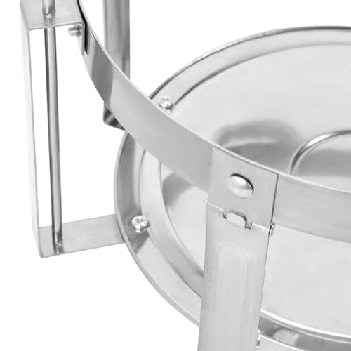 HuKaiL 7.5L Edelstahl Warmhaltebehälter, Rund Speisewärmer Chafing Dish Wärme/Kälteisolierung, Warmhaltegerät Buffetwärmer mit Ständer für Cafeterias, Hotel, Schulkantinen, Bankette, 44 * 26.4cm – Bild 6