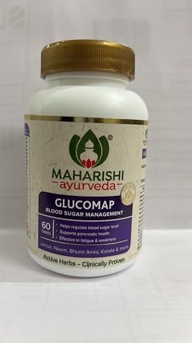 Maharishi Ayurveda Glucomap For Diabetes Management With Jamun,Karela,Neem,Arjuna Help Control Blood Sugar Levels Natural Glucose Regulator Helps In Blood Sugar Metabolism 60 Tablets Pack Of 1