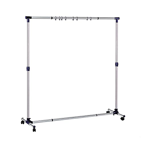 Tatkraft New York Extendable Stainless Steel Rolling 5 Ft Clothing and Garment Rack