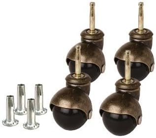 Caster Classics® 4-Pack 2-inch Antique Gold Ball Caster with Wood Stem & Socket