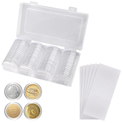 60 Cápsulas para Monedas de 40mm con Caja de Almacenamiento miniatura 1
