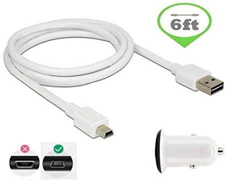 ienza USB Car Charger & GPS Map Update/Power Cable Wire Cord for Garmin Navigator Nuvi 50lm 2555lmt 2595lmt 40lm 1300 255w 1450 1350 1490 500 205w 200 205 350 750 500 800 & More