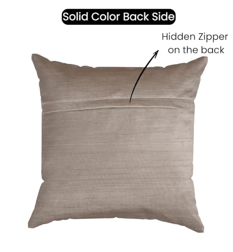 Image of DEVSANG Foil Velvet Cushion Covers 18 inch x 18 inch Set of 5 pc, Silver Grey