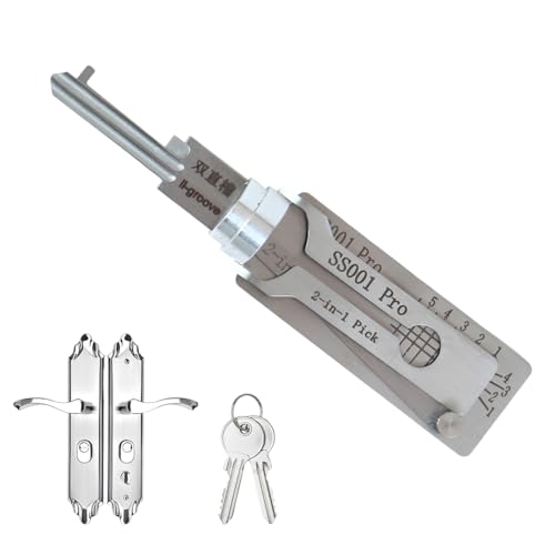 PRAOFRT Llave universal para cerraduras Kit de decodificación para llaves maestras de acero inoxidable, herramienta 2 en 1, para abrir fácilmente puertas, varias formas, SS001 PRO