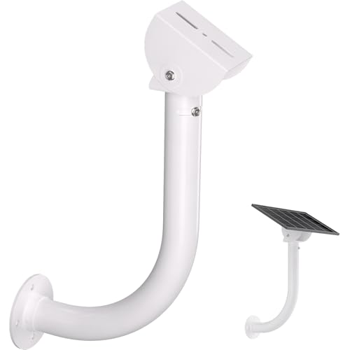 Universal Solar Panel Wall Mount Bracket - 30cm L-Shape Mount with Adjustable Arm & Tilt Head Compatible with Ring Blink Arlo Eufy Wyze Reolink and Other Solar Panels
