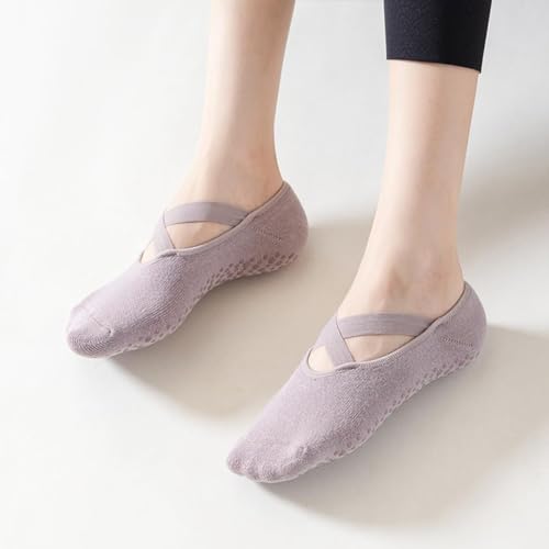 ROSY CLOUDS RosyClouds Non-Slip Yoga Socks with Straps Pilates Ballet Barre Socks for Women 5 Pairs3