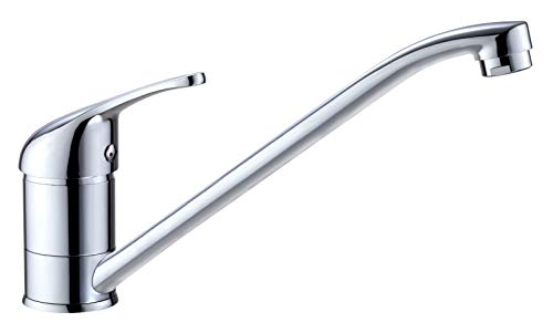 Edouard Rousseau - Mitigeur Évier Ravea - Poignée en Métal - Fabrication Française - Certifié NF - 158 (Hauteur) x 235 (Saillie) mm - Chromé