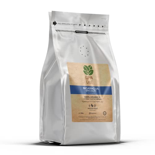 Cuppa East Nicaragua Specialty Coffee, 100% Arabica Beans, Medium Roast, Creamy Buttery Hazelnut & Chocolate, 250 grams