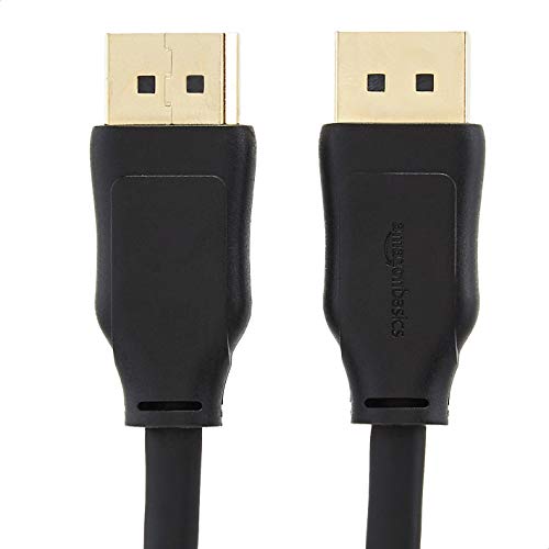 Image of Amazon Basics DisplayPort 1.4 Cable, 8K@60Hz, 4K@120Hz, 32.4Gbps High-Speed, HBR3, Dynamic HDR and 3D, Gold-Plated Plugs, 10 Foot, Black
