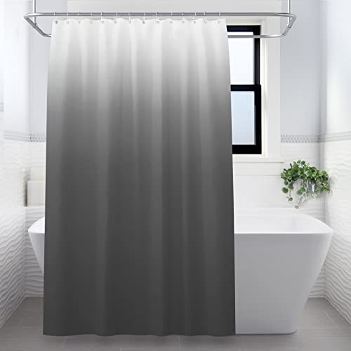 Lollanda Shower Curtain, Gradient Gray Shower Curtains with Strong Hooks, Thick Duty Bath Curtains Bathroom Accessories