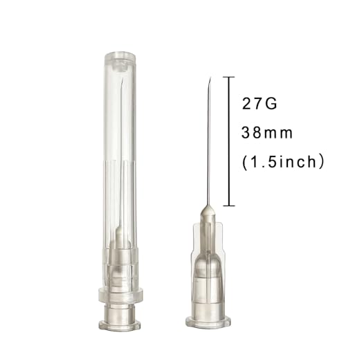 Image of 100pcs 27 Gauge 1.5 inch Needles Luer Lock for Scientific Lab | Refilling Inks, Individually Wrapped