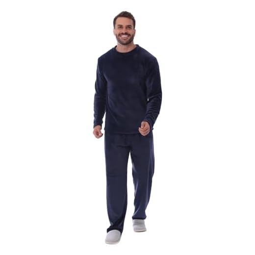 Pijama Masculino Adulto Inverno Fleece Soft Bem Quentinho (Marinho, M)