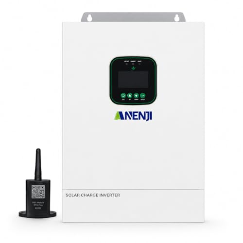 Hybrid Solar Inverter 48V 3600W Built in 80A MPPT Solar Charger 300VDC Support Parallel(6 Units) Pure Sine Wave Off-Grid+On-Grid Inverter with WiFi for Home Loads Lead Acid/Lithium Battery Compatible