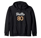 Photo Gallery hello 80 birthday leopard cheetah animal print 80° compleanno felpa con cappuccio Photo Gallery hello 80 birthday leopard cheetah animal print 80° compleanno felpa con cappuccio