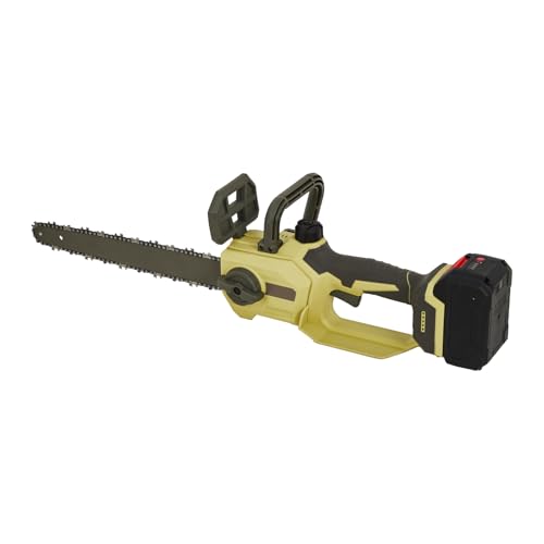 Image of 12 Inch Mini Cordless, Automatic Chain Tension, Mini Cordless Handheld Chainsaw, 20V Chargeable Cord Less & 2.0AH Battery and Charger for Home (Yellow)