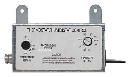 10N203 Attic T-Stat/Humidistat, 60 to 120 Deg F
