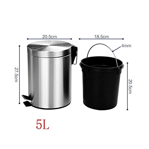 Caneca de basura 5L acero inoxidable con tapa miniatura 2