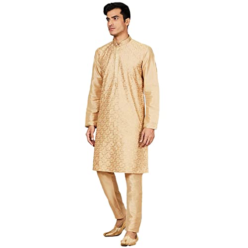 Image of by Shoppers Stop Printed Polyester Mens Kurta Pyjama Set