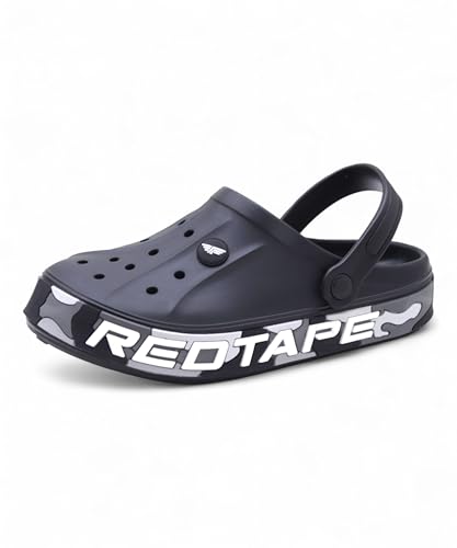 Image of Red Tape Mens Lightweight EVA Clogs Slip-On Comfortable Casual Footwear with Adjustable Back Strap and Anti-Slip Outsole