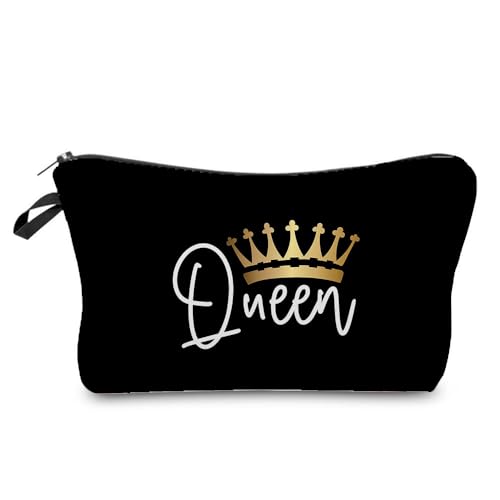 Women Travel Bag Queen Crown Pattern Printed Cosmetic Bag Makeup Bag Small Pouch Gift for Women hz5563