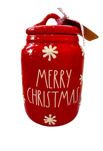 Rae Dunn Merry Christmas ceramic canister/Jar. Small christmas canister.