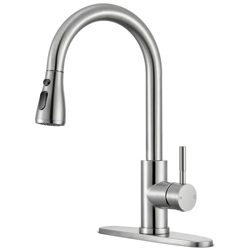 Kitchen Faucets with Pull Down Sprayer, High Arc Single Handle St...