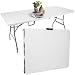 Produktbild KARL HAUSMANN Klapptisch - Klappbar Mit Griff Zum Tragen, Biertisch Gartentisch, Esstisch Buffettisch mit Tragegriff Rattan-Optik 180 x 75 cm - Weiß Glatt