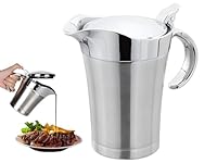 Kellegour Edelstahl Thermo Sauciere,750ml Soßenschüssel,Thermo-Sauciere mit Deckel,Soßenkanne aus doppelwandigem Edelstahl,Eleganter Silberner Saucenkrug für Soße Sahne Sauce Senf Mayonnaise