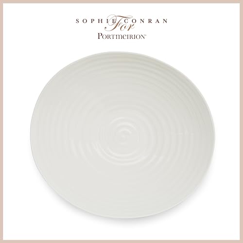 Image of Portmeirion Sophie Conran White Medium Salad Bowl, 11 Inch Serving Dish for Pasta, and Fruit, Made from Fine Porcelain, Tableware for Buffet, Kitchen & Dining, Hosting & Gift
