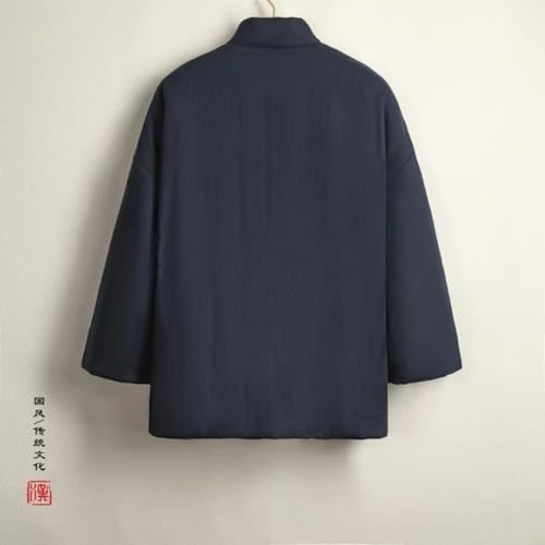 Autumn Winter Chinese Traditional Cotton Padded Jackets Men Vintage Jacket Ethnic Style Loose Thick Parkas Coat4