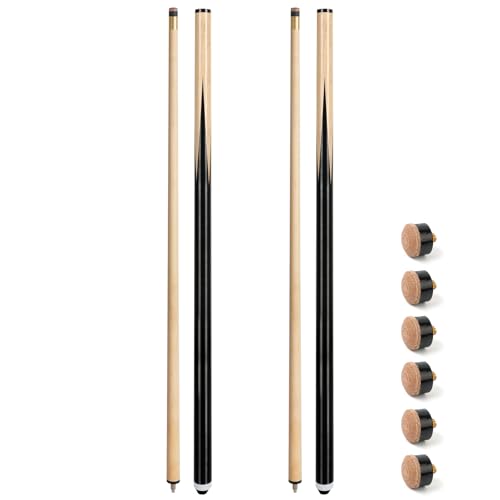 Horse Pool-Queue 147 3 cm 2er-Set Billard-Queues für Profis Pool-Queues für Erwachsene 567 g Hausbar mit 13-mm-Leder-Queue-Spitzen zum Anschrauben 6 Stück
