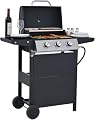 Endark 3-Burner Propane Gas Grill | 26,000 BTU Stainless Steel with Enamel Wire Cooking Grates & Built-In Thermometer | Side Rack Wheels | Great for Patio, Garden, and Outdoor Cooking